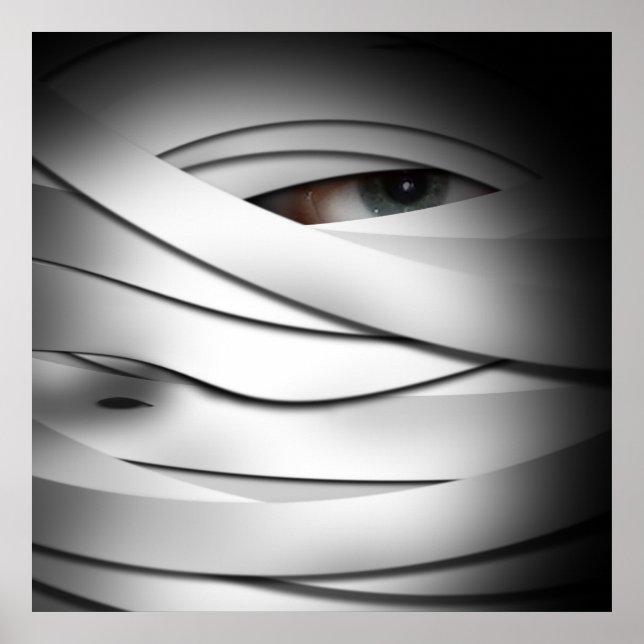 Scary Creepy One Eyed Halloween Mummy Poster (Framsidan)