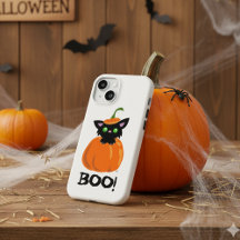 Scary Cute Black Kattunge Boo! Halloween iphone ca