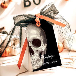 Scary Dead Skull Happy halloween Party Presentetikett