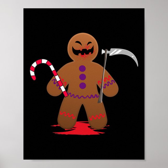 Scary Death Pepparkaksgubbe for Halloween Poster (Framsidan)