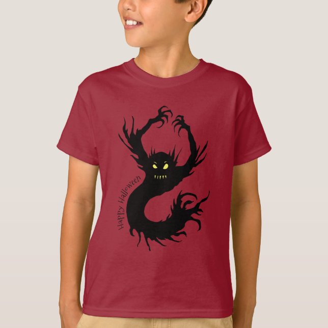 Scary Demon Creature Halloween T Shirt (Framsida)