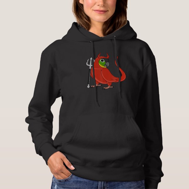 Scary Devil Costume Parrot Yellow-sided Green Chee T Shirt (Framsida)