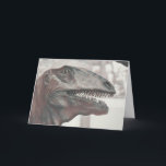Scary Dinosaur Birthday Kort<br><div class="desc">Det här Grattis på födelsedagen-kortet har en imponerande tyrannosaurus dinosauer.</div>