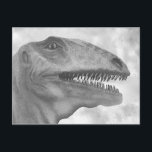 Scary Dinosaur Vykort<br><div class="desc">Det här inläggskortet har en imponerande tyrannosaurus dinosauer. Det skulle göra ett underbart födelsedagsfest inbjudan!</div>