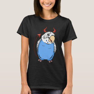 Scary Djävulen Costume Parrot I Blue Budgie Budger T Shirt