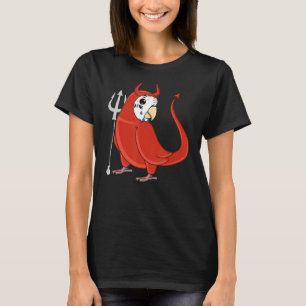 Scary Djävulen Costume Parrot I Blue Budgie Budger T Shirt