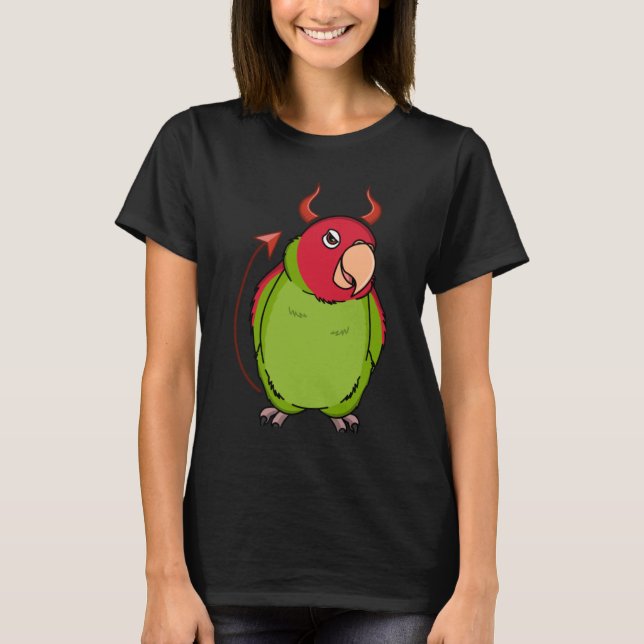 Scary Djävulen Costume Parrot I Cherry head Conure T Shirt (Framsida)