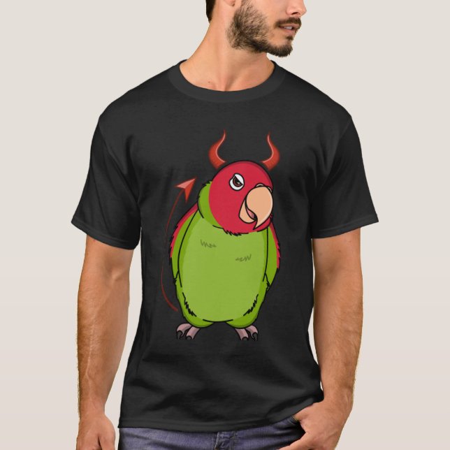 Scary Djävulen Costume Parrot I Cherry head Conure T Shirt (Framsida)