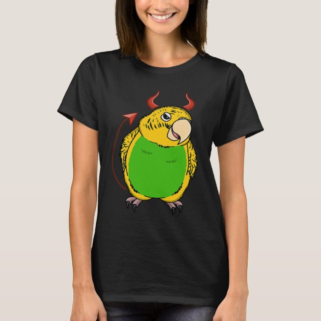 Scary Djävulen Costume Parrot I Gult Budgie Budger T Shirt (Framsida)