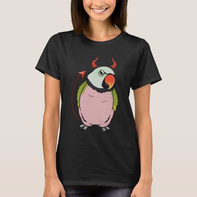 Scary Djävulen Costume Parrot I Mustache Parakeet T Shirt (Framsida)