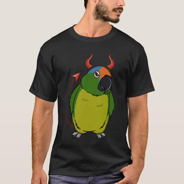 Scary Djävulen Costume Parrot I Peach fronure T Shirt (Framsida)