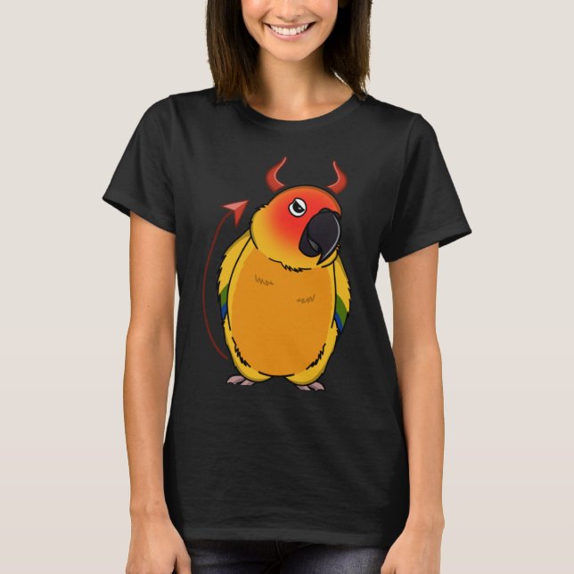 Scary Djävulen Costume Parrot I Sol Conure T Shirt (Framsida)