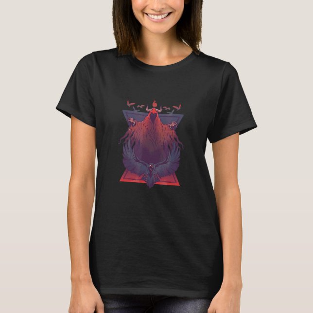 Scary Djävulen Creepy Eagle T Shirt (Framsida)