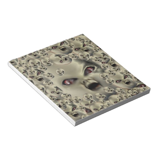 scary doll-face products dark art anteckningsblock (Vinklad)