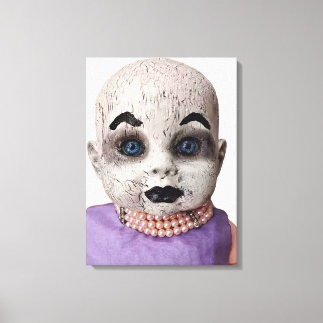 Scary Doll Wall Art Canvastryck (Framsida)