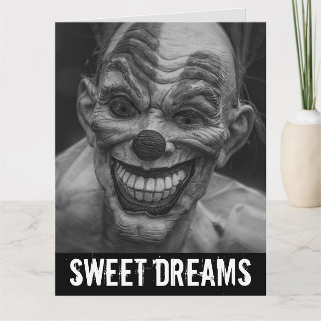 SCARY EVIL CLOWN BIRTHDAY SWEEAMS-kort Kort (Framsida)