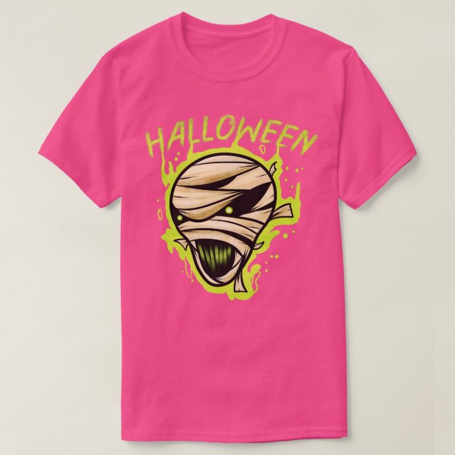 Scary Evil Horror Halloween Mummy Costume Hallowee T Shirt (Design framsida)