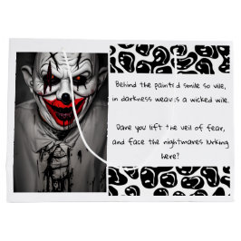 Scary Evil Smiling Clown & Quote