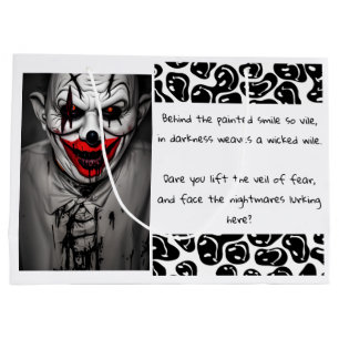 Scary Evil Smiling Clown & Quote