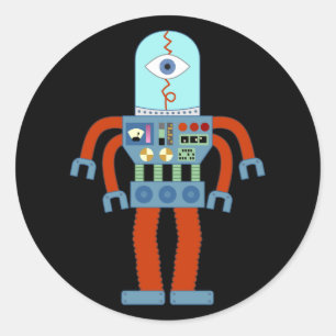 Scary Eyeball Robot Runt Klistermärke