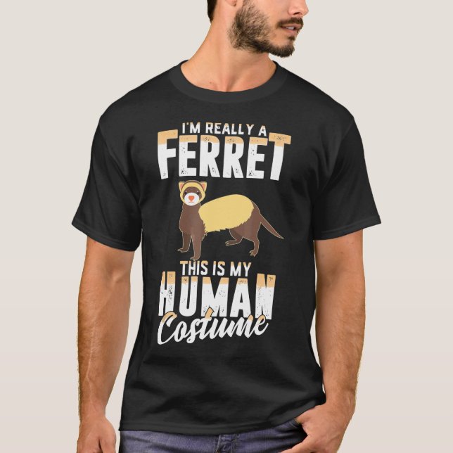 Scary Ferret Human Costume Halloween Women Manar T Shirt (Framsida)