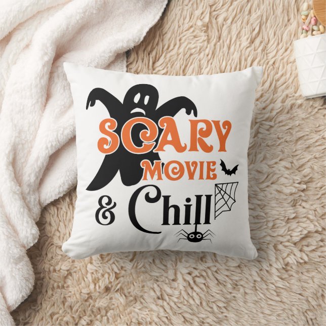 Scary film och chill Halloween Kudde (Filt)