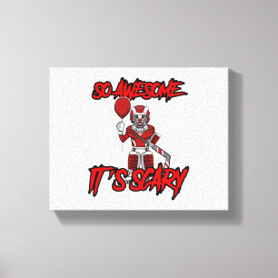 Scary Funny Halloween Clown Hockey Goalie Canvastryck