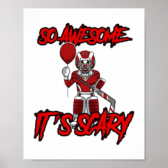 Scary Funny Halloween Clown Hockey Goalie Poster (Framsidan)