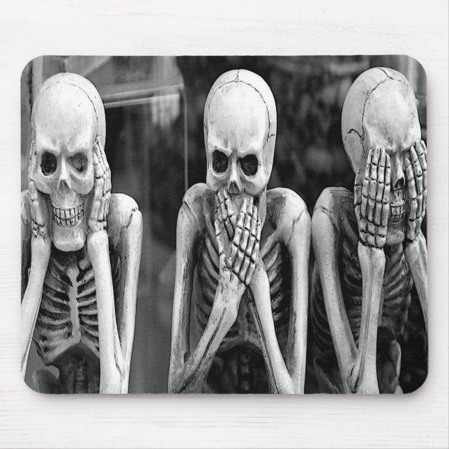 Scary Funny Skeletons Halloween Mousepad Musmatta (Framsidan)