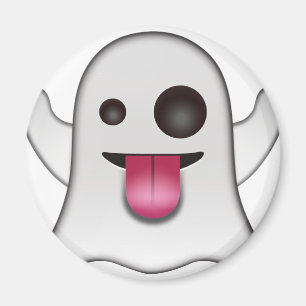 Scary Ghost Emoji Coola Roligt Magnet