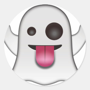 Scary Ghost Emoji Coola Roligt Runt Klistermärke