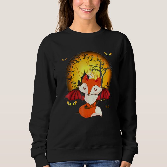 Scary Ghost Fox Horror - Spooky Night T Shirt (Framsida)