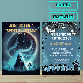 Scary Ghost Halloween fest Inbjudningar