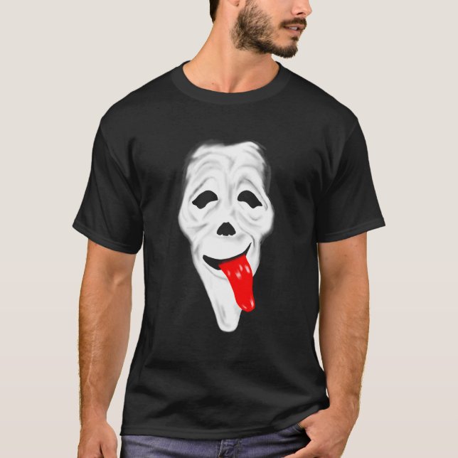 Scary Ghost Wassup Ansikte Stoner Horror Movie Com T Shirt (Framsida)