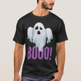 Scary Ghost with 'BOOO!' Text T Shirt