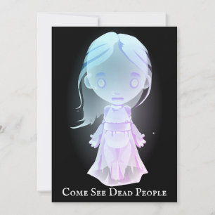 Scary Ghostly Blue Girl Inbjudningar