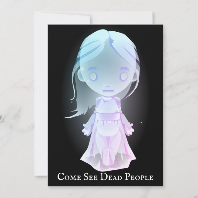 Scary Ghostly Blue Girl Inbjudningar (Framsida)