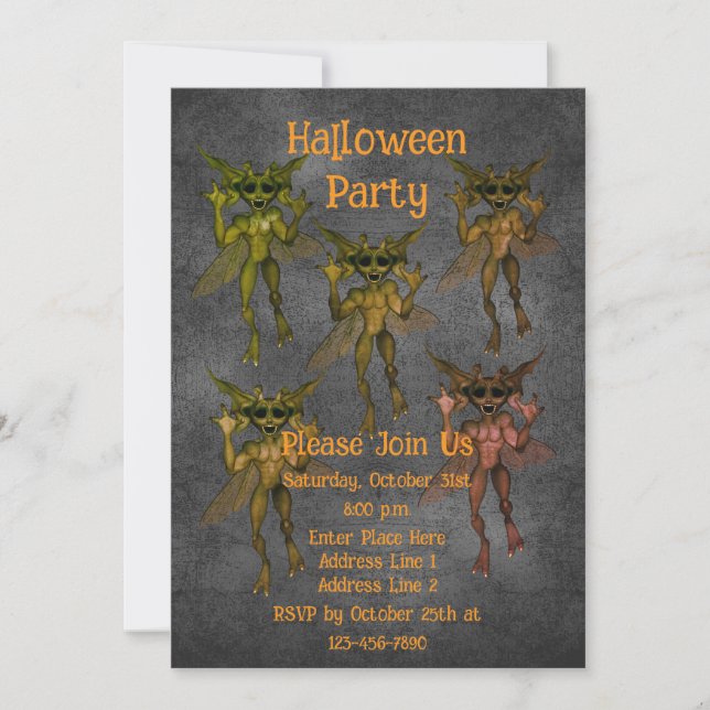 Scary Goblins Halloween Inbjudningar (Framsida)