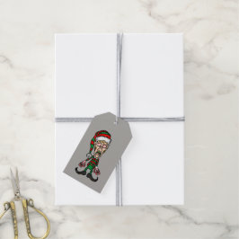 Scary God jul Elf Presentetikett