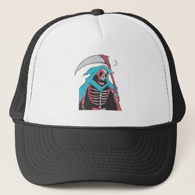 Scary Grim Reaper Halloween Costume Keps (Framsida)