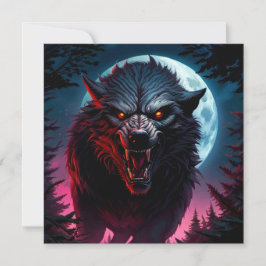 Scary Growling Werevarv Inbjudningar