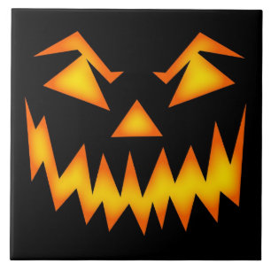 Scary Halloween Ansikte Kakelplatta