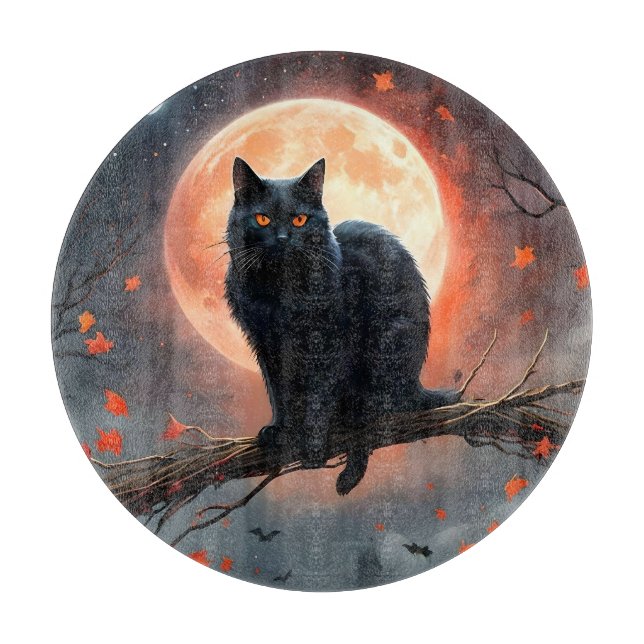 Scary Halloween Black Cat Moonlight. (Framsidan)