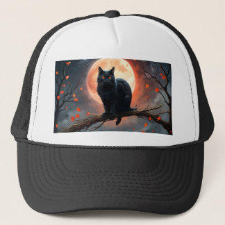 Scary Halloween Black Cat Moonlight. Keps