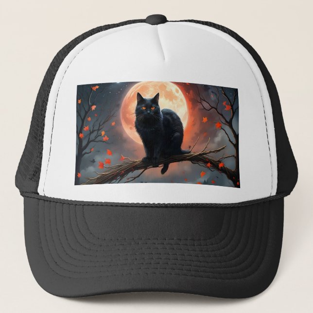 Scary Halloween Black Cat Moonlight. Keps (Framsida)