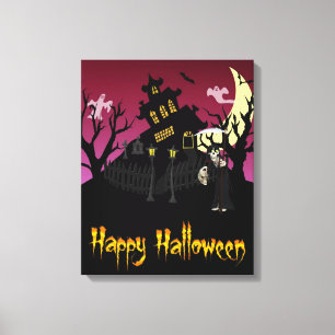 Scary Halloween Canvastryck