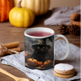 Scary Halloween Cat 16 Mugg