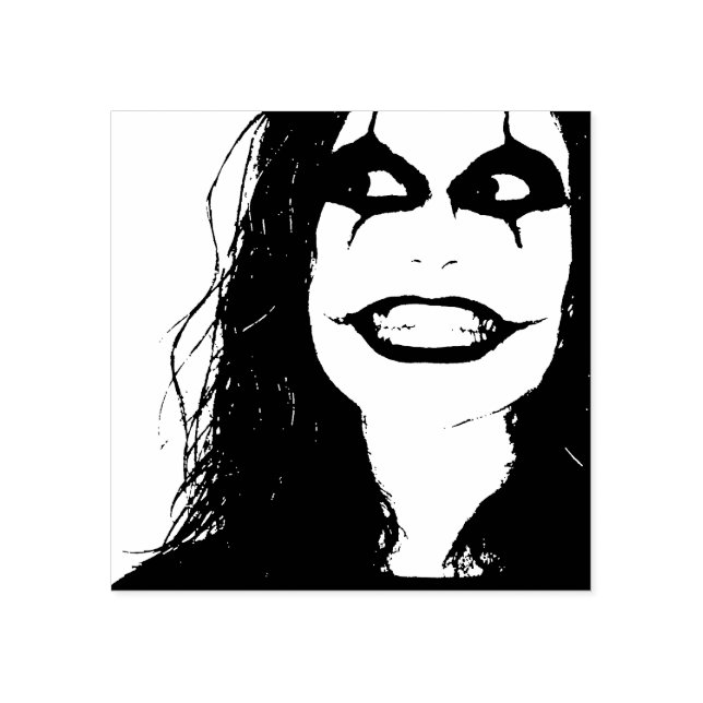 Scary Halloween clown ansikte Stämpel (Tryck)