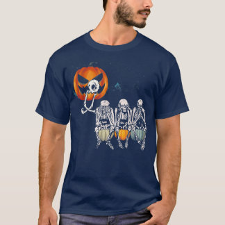 Scary Halloween Costume Pumpkin Skeletons Jack o L T Shirt
