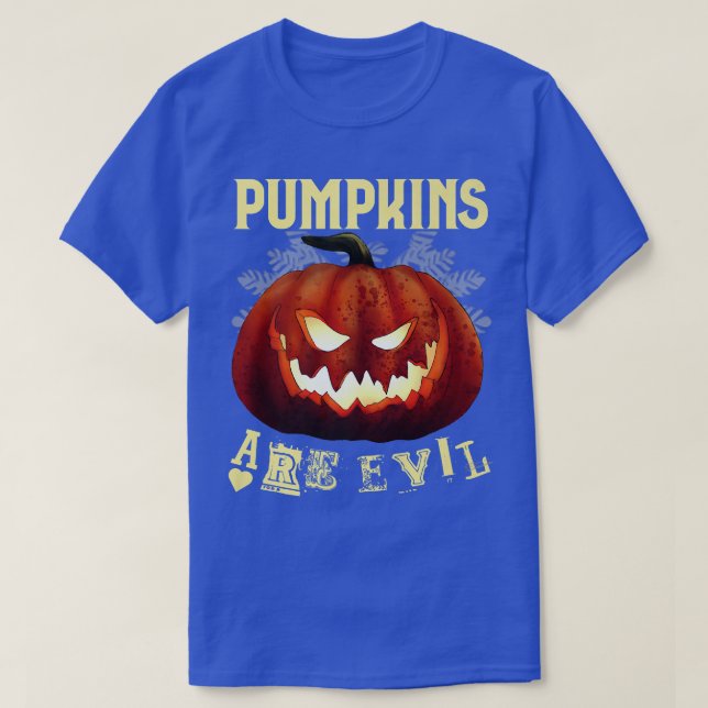 Scary Halloween Creepy Pumpkin T Shirt (Design framsida)